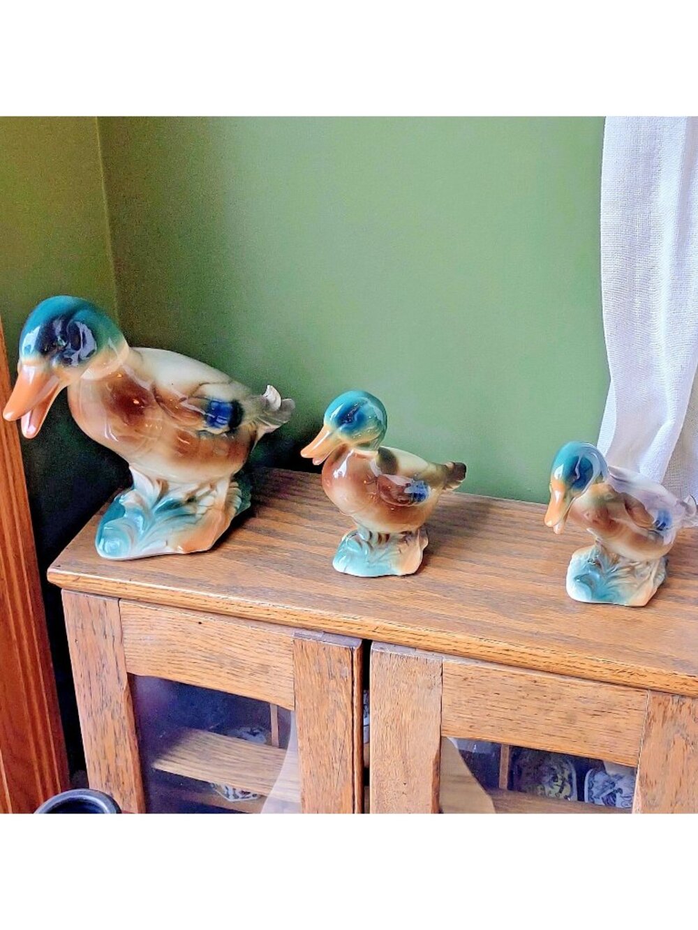 Mid-Century Royal Copley Windsor Mallard Duck Figurines - Set of 3